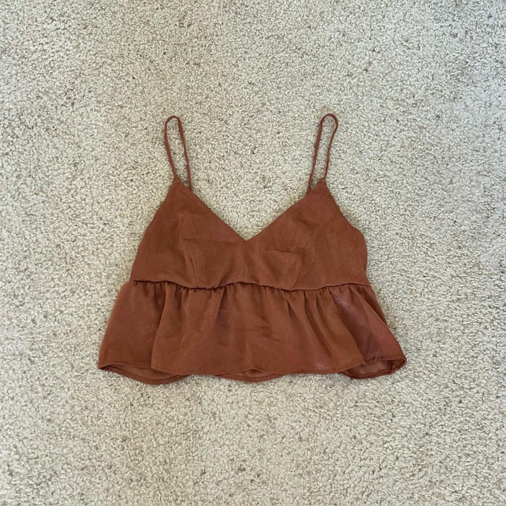 Mi Ami Auburn Cropped Flowy Tank